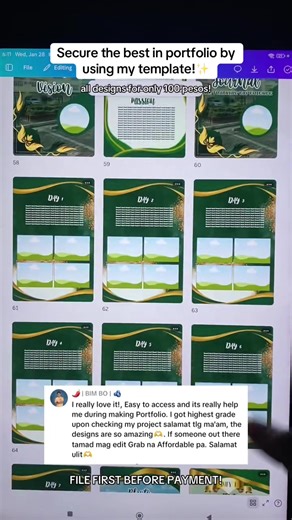 Affordable Portfolio Template for Work Immersion