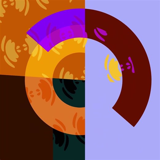 Moving pattern and geometric shapes animation