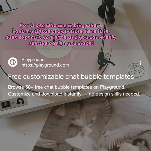 Step 1: make sure your tiktok is updated to the latest so it will work Step 2: open the website and you can make your own tiktok chat bubble design Step 3: there’s an export button and press it and you’ll see the TikTok app Step 4: upload it to TikTok Step 5: you finally have your own customize TikTok chat bubble ##foryou##fypシ゚viral##fyppppppppppppppppppppppp##customized⚠️ if it doesn’t work change your TikTok’s location to other country ⚠️
