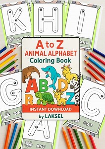 Animal Alphabet Coloring Book A–Z – Printable PDF for Kids – ABC Preschool Learning Pages – Instant Download - Etsy Canada