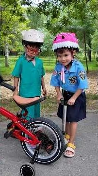Doctor Is Late! Kids Learn About Bikes With Police Officer