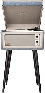 Crosley CR6233D-TN Dansette Bermuda Portable Vinyl Record Player Turntable with Aux-In and Bluetooth, Tourmaline