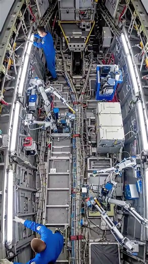 Witness the incredible dance of robots & #shorts #robotics #aerospace #manufacturing #trending