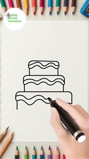 how to draw and color birthday cake 🎂 | easy drawing for beginners | #art #drawing #cake #shorts