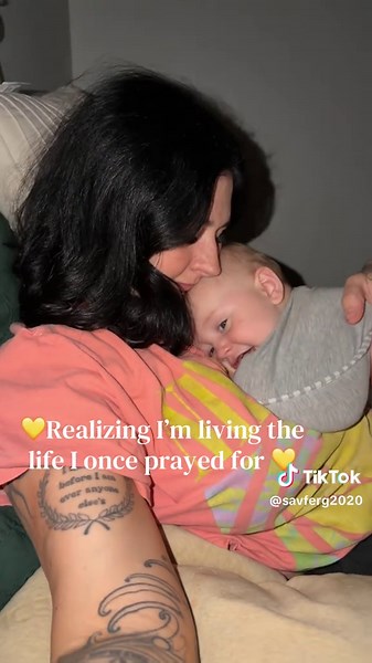 If only I could tell my younger self how great life would be one day. How much love and laughter you would get to experience. How some nights felt like they would never end but they were gone in the blink of an eye. Younger me prayed for this. #momtok #motherhood #momcontentcreator #youngerme