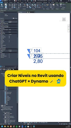 Fellipe Caetano | Dynamo, Python e Revit API on Instagram: "Sim!! Dá criar todos os níveis (osso e acabado) do seu projeto do Revit em poucos cliques, utilizando o ChatGPT e Dynamo ⚡🚀 É isso que eu ensino nesse vídeo passo a passo! Se você quiser aprender a automatizar o Revit do zero com programação e inteligência artificial, é só seguir e acompanhar esse perfil!"