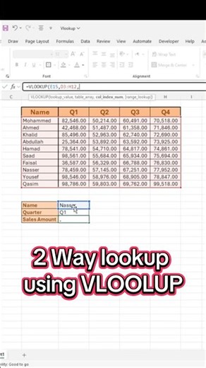 2-Way Lookup in Excel using VLOOKUP | Study Nest