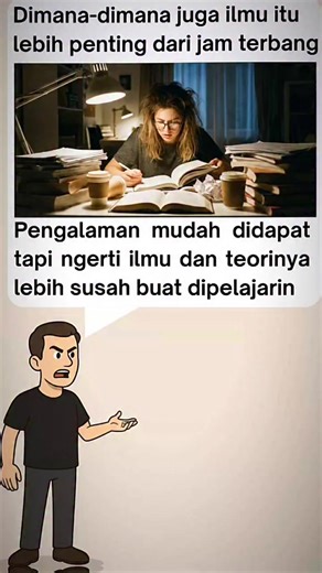 Lo lebih milih banyak ilmu atau banyak pengalaman? dua-duanya punya alasan kuat tapi lo perlu tahu ini Kenapa BANYAK ILMU itu penting? • Riset kognitif menunjukkan pemahaman konsep membantu pengambilan keputusan yang lebih tepat. • Teori mengurangi trial & error. Menurut studi pendidikan, orang yang paham dasar melakukan kesalahan lebih sedikit saat praktek. • Ilmu bikin seseorang bisa adaptasi di situasi baru, bukan cuma di kasus yang sama. • Di skill kompleks (medis, teknik, analisis), kesalah