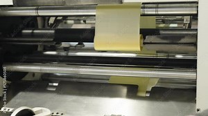 machine for cutting and packing plastic bags in the factory
