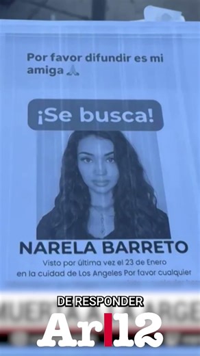 Hallaron muerta en Los Ángeles a Narella Barreto, la joven argentina que estaba desaparecida