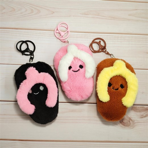 Customizable Slipper Plush Keychain | Cute Fluffy Slipper Charm | Laser Engraved Personalized Gift | Bag Accessory | Kawaii Plush Keyring - Etsy