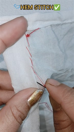Perfect hem stitch by hand | Easy sewing tip ✅ #shorts #sewing #stitch #tutorial #trending #viral