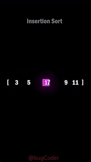 Insertion Sort Working Step by Step #shorts || bugCoder