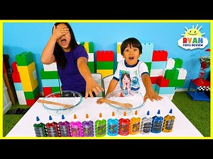 3 COLORS OF GLUE SLIME CHALLENGE!!! - Videos For Kids