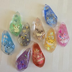 Pokemon Eevee Evolution Eeveelutions Stones Handmade Keychain Necklace Flareon Vaporeon Jolteon Espeon Umbreon Sylveon Leafeon Glaceon - Etsy