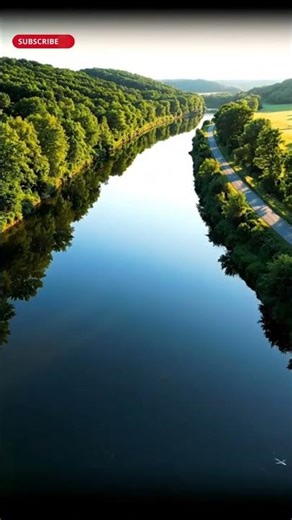 Mirror River Road — The Most Peaceful Drone View Ever ✨🌿#aesthetic #cinematic #water #viral #shorts