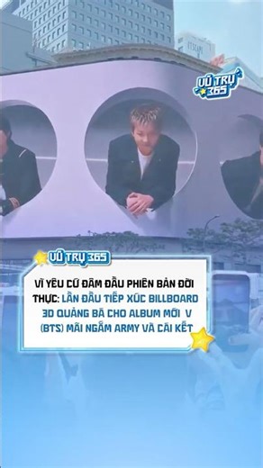 V (BTS)'s first time using Billboard 3D to promote his new album, he was so captivated by ARMYs t...