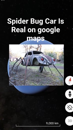 Spider Bug Car on google map and google earth🗺️#short #reel #explore #mystery #googleearth