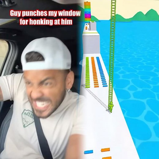 Guy punches my window for honking at him…😭😂💀#comedy #viral