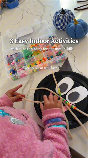 3 easy indoor activities with bead threading | Lily b Coco - Silly Miss Lily From Paisley's Corner
