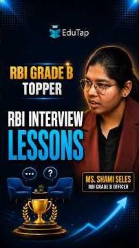 RBI Grade B Topper Reveals Interview Strategy | 3 Question Types and When to Say I Don't Know