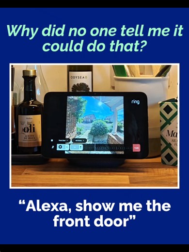 Ring doorbell Alexa display 👌 Did you know you can see your Ring Doorbell camera on an Amazon Echo Show? Connect the @Ring skill in the @Alexa app, and it'll automatically chime and show your doorbell when someone rings it. Ask anytime to see live video, and easily scroll back through past events. A great combo, our customers love it 👍 #ringdoorbell #alexa #smarthome