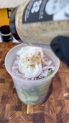 Made a super easy cucumber and red onion pickle mix with sugar, salt, pepper, garlic, and apple cider vinegar. Refreshing, crunchy, and perfect on sandwiches or as a quick snack. So simple but ridiculously good. #EasyRecipe #QuickPickle #FreshAndCrispy #SummerSnacks #KitchenHacks | Ryan Tyler Cooks