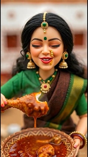 Miniature Doll Cooking Spicy Chicken Curry 🍗🌶️| Tiny Food Village Kitchen 🍲 #food #shorts #aishorts