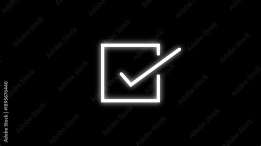 Check mark animation. check mark animation motion. Animated tick mark icon with circle loading animated on a black background.