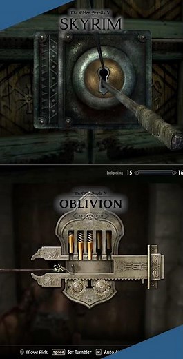 Skyrim vs Oblivion Remastered - Lockpicking