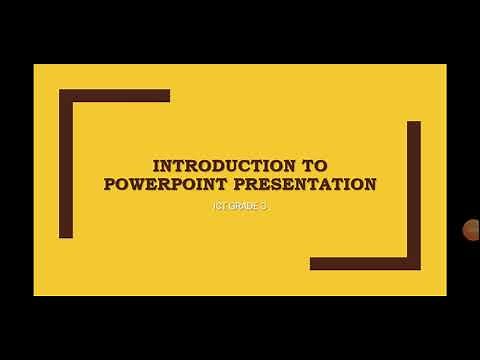 Introduction to Microsoft PowerPoint Grade 3