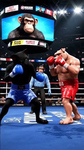 Cat vs Dog: The Funniest Boxing Battle That Will Knock You Out Laughing! #cat #animalfun #dogshorts