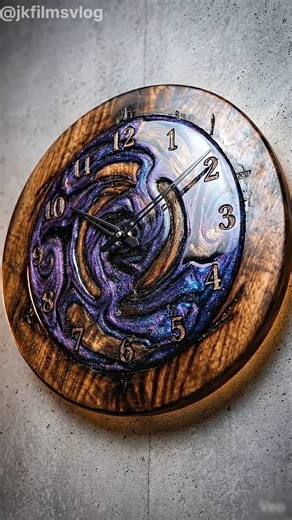 Burning Wood to Create a Galaxy Clock 🌌🔥 #viral #viral #design #shortsfeed #trending #trending