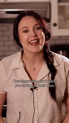 Andréa Figliomeni on Instagram: "I’ll never not follow the rules again!! 🙈 #skit #actress #series #customerservice #server"