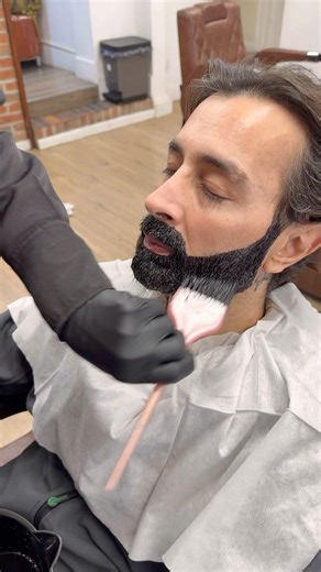 Beard colouring transformation – sharp, bold & natural finish 🔥#beard #colors #skills #barber