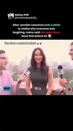 jennifer lawrence took a second to realize why everyone was laughing #jenniferlawrence