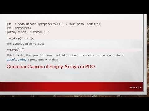 Understanding PDO fetchALL Not Returning Data: Common Issues and Solutions