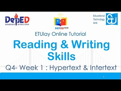 Hypertext and Intertext || Reading and Writing Skills || SHS Quarter 2/4 Week 1