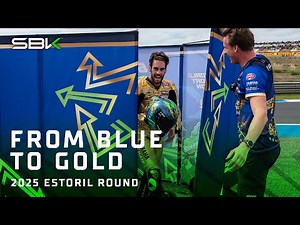 FROM BLUE TO GOLD ✨ Manzi turns on the style with Championship celebrations 🎉 | #EstorilWorldSBK 🇵🇹