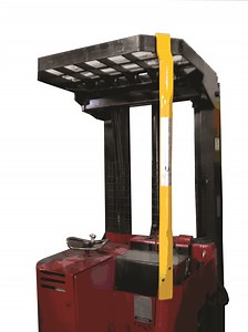 Forklift rear post protects against injury on stand ups. The Backbone™