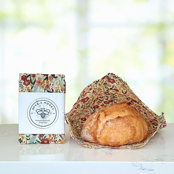 XL Reusable Beeswax Bread Bag: Terracotta Blooms Print, Eco-friendly Food Storage - Etsy