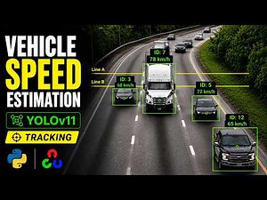 Vehicle Speed Estimation using YOLO11 + Built-in Tracking | OpenCV & Python