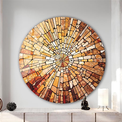 Tempered Glass Wall Art-stained Round Wall Art Gift-circle Wall Art-tempered Glass Art-glass Wall Decor-abstract Glass Art-round Wall Decor - Etsy