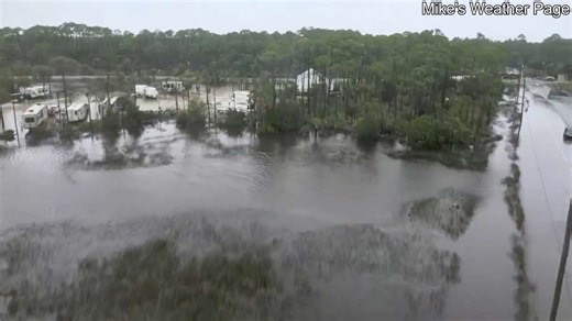 Drone footage of Tropical Storm Fred in Florida