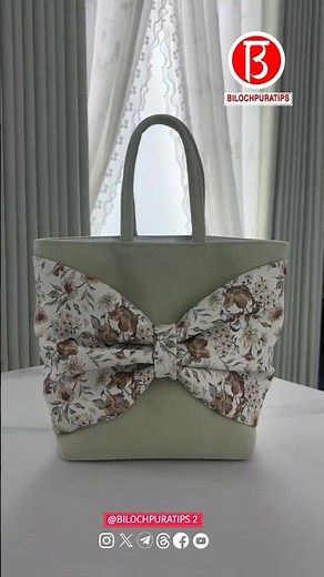 tote bag with a large floral bow sewing Tutorial