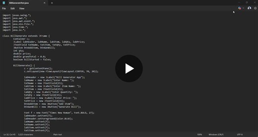 Java Bill Generator App with GUI and File Handling | Omkar Ambrale posted on the topic | LinkedIn