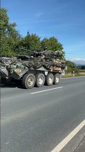 US Army Stryker on the road Saber Junction 2025 Grafenwöhr
