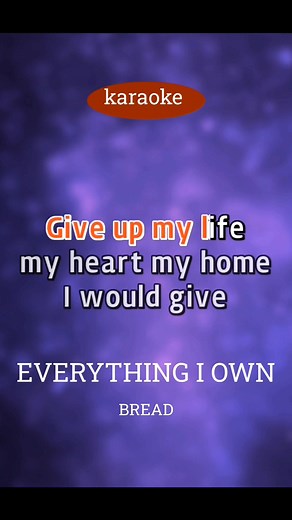 EVERYTHING I OWN- BREAD/ karaoke #karaokereels #KaraokeTime #karaokesongs | Sing Along123