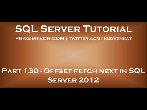 Offset fetch next in SQL Server 2012
