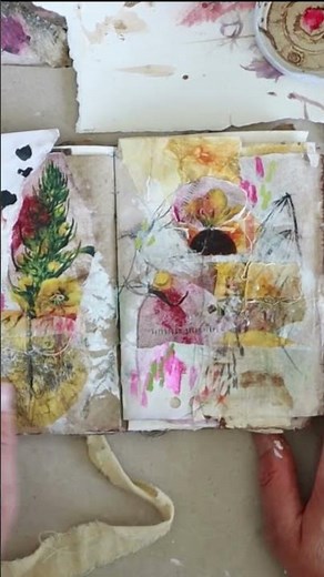 Art journal flip through - mixed media collage pages ideas
